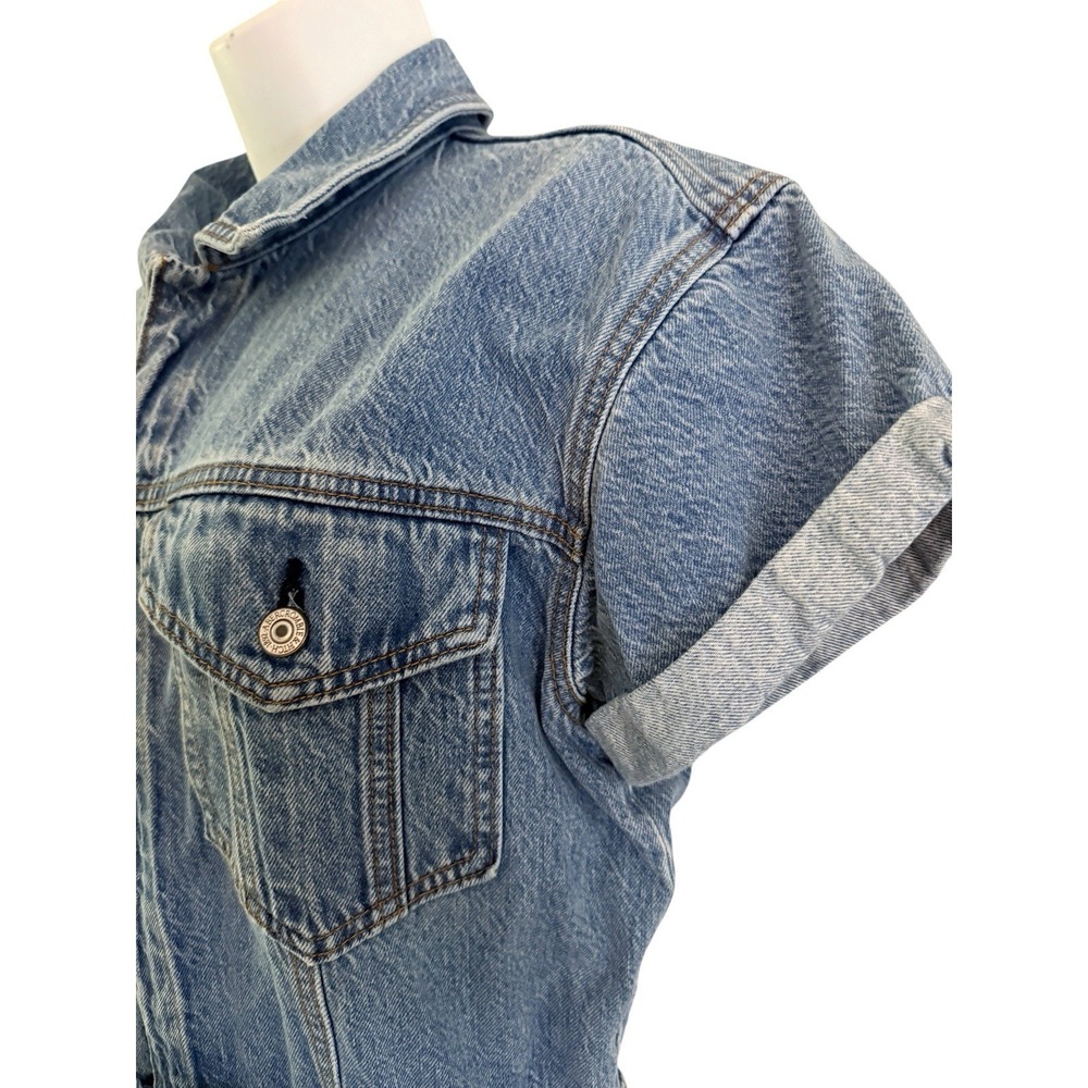 NWT Abercrombie & Fitch 90s Denim Jumpsuit L Relaxed Wide Leg Utility Coverall - Picture 5 of 10